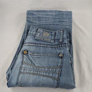 Old Skool Womens Straight Leg Baggy Blue Jeans 28